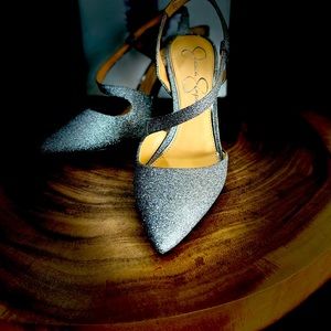 Jessica Simpson Paselle Pumps: Pewter Micro Flash